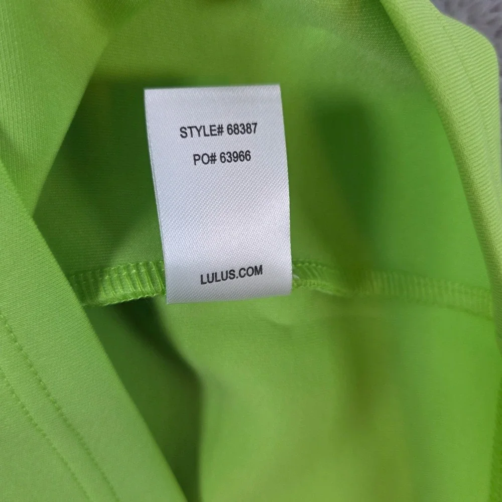 Lulus‎ Women XS She's Bold Neon Green Mini Skirt Bodycon High Waist Scuba Knit